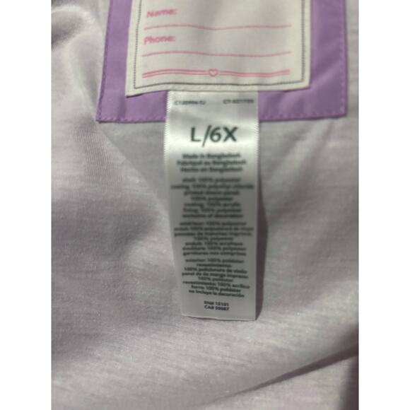Carters L 6x  lavender unicorn hooded front zip lightweight jacket worn once euc - Picture 6 of 8